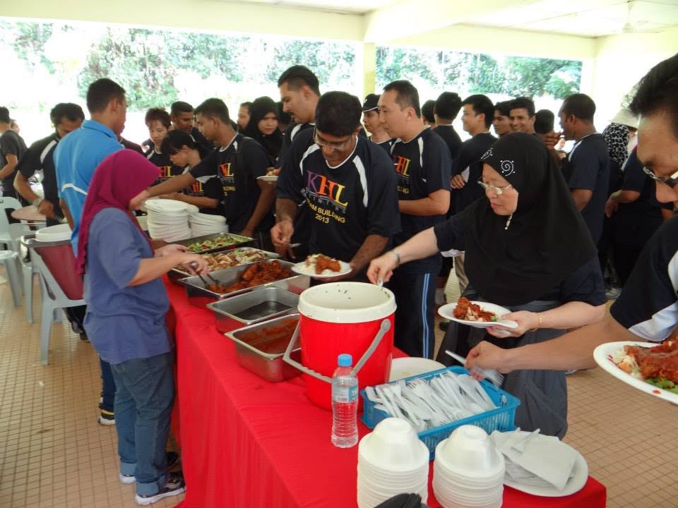 Company family day celebration on a tropical beach